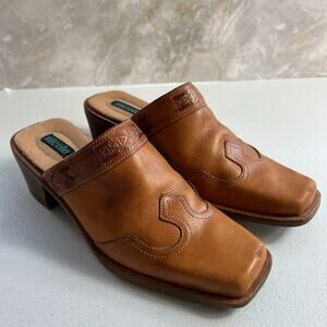 Nicole Mules Women's 7 M Brown Rage Western All Leather Made in Brazil